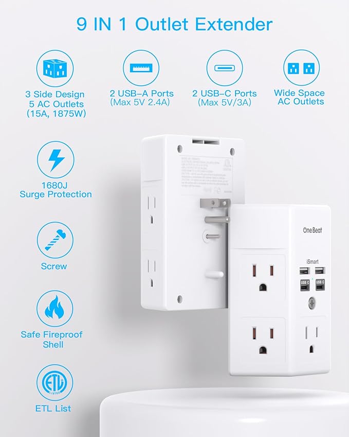PowerNest™ 9-in-1 Wall Surge Protector